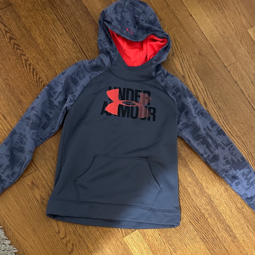 Under Armour Charcoal and Neon Pink Hoodie | Fleece Lined Hoodie | Active Hoodie